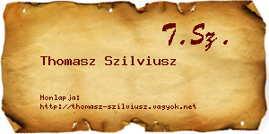 Thomasz Szilviusz névjegykártya